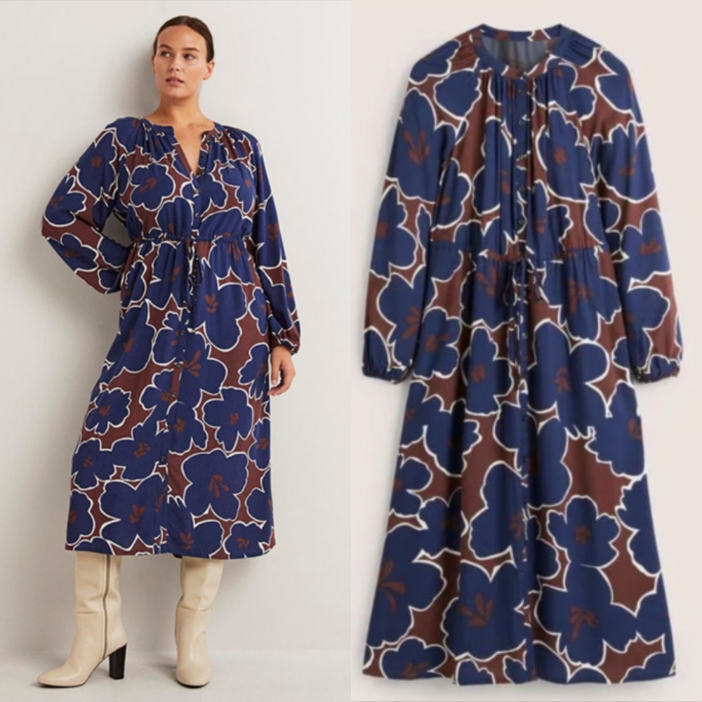 BODEN Floral Tie Front Dress - Picture 1 of 8